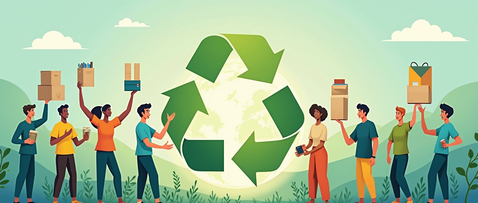 Illustration einer globalen nachhaltigen Gemeinschaft